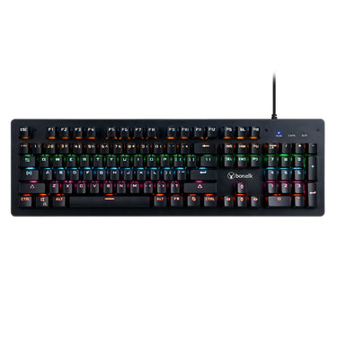 bonelk k-544 gaming mechanical full size wired rgb led keyboard (black)